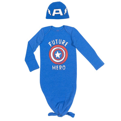 Marvel Avengers Captain America Sleeper Gown and Hat - imagikids