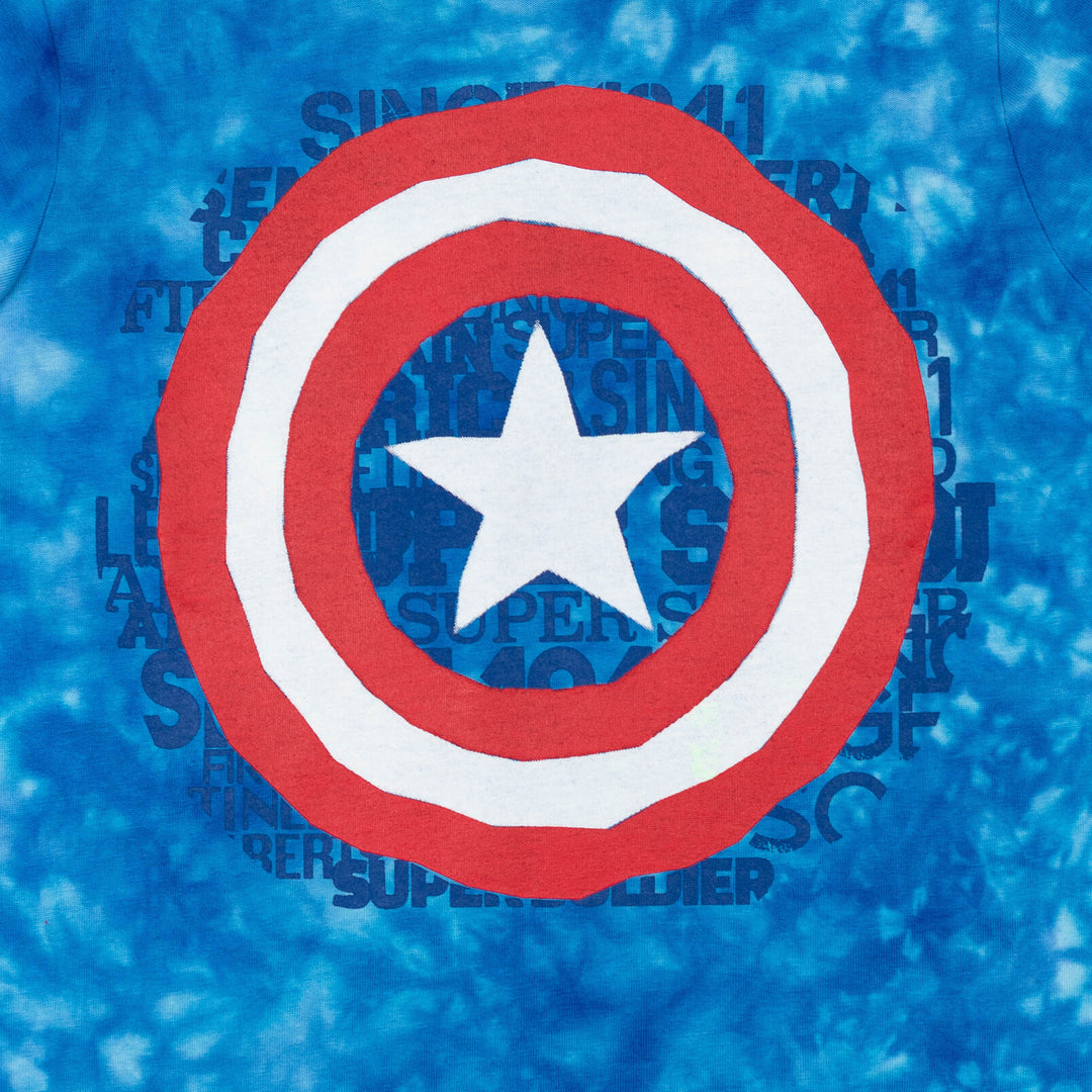 Camiseta con gráfico de Capitán América de Marvel y pantalones cortos de felpa francesa