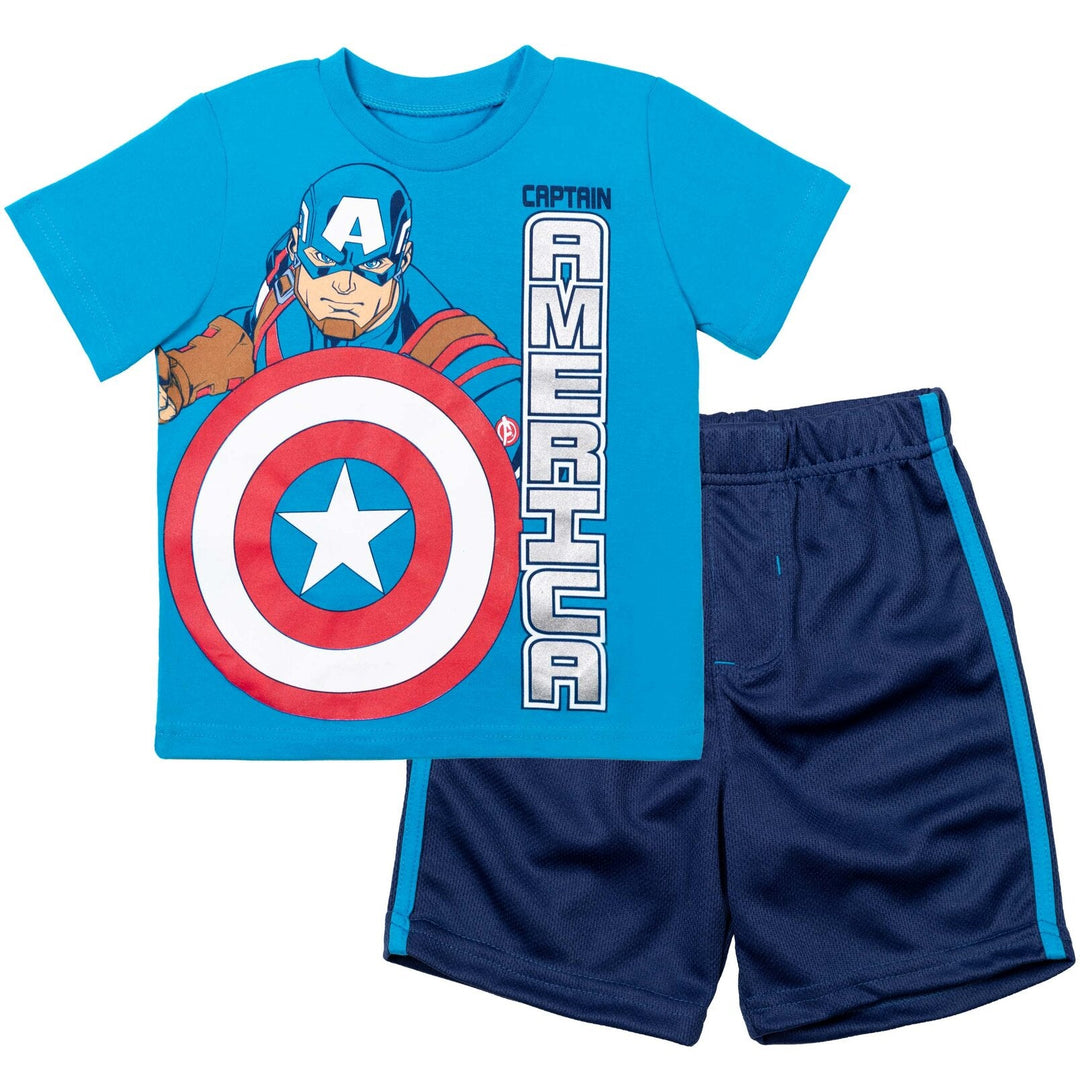 Marvel Avengers Captain America T-Shirt and Mesh Shorts Outfit Set - imagikids