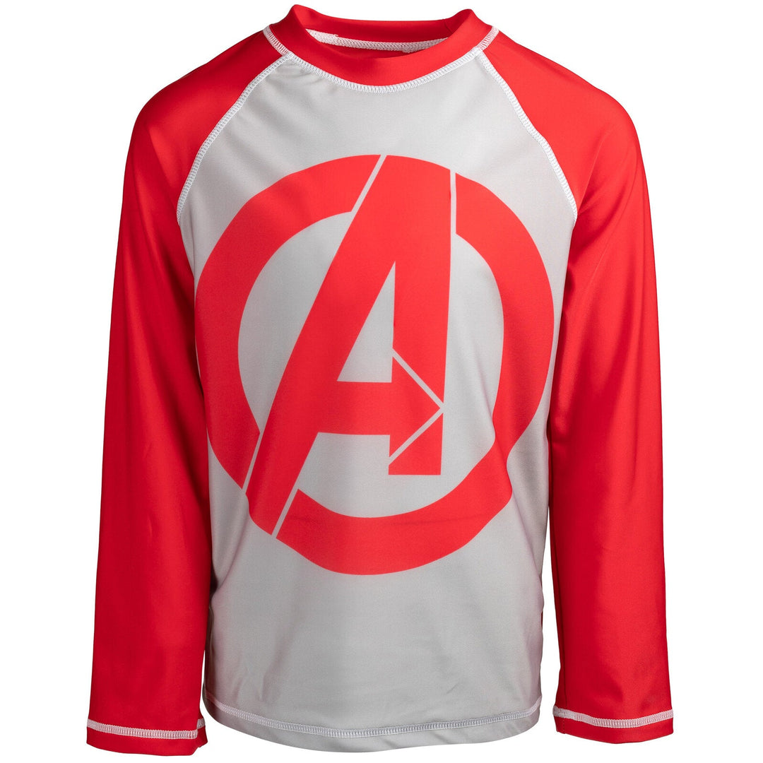 Marvel Avengers Captain America UPF 50+ Rash Guard Swim Shirt - imagikids