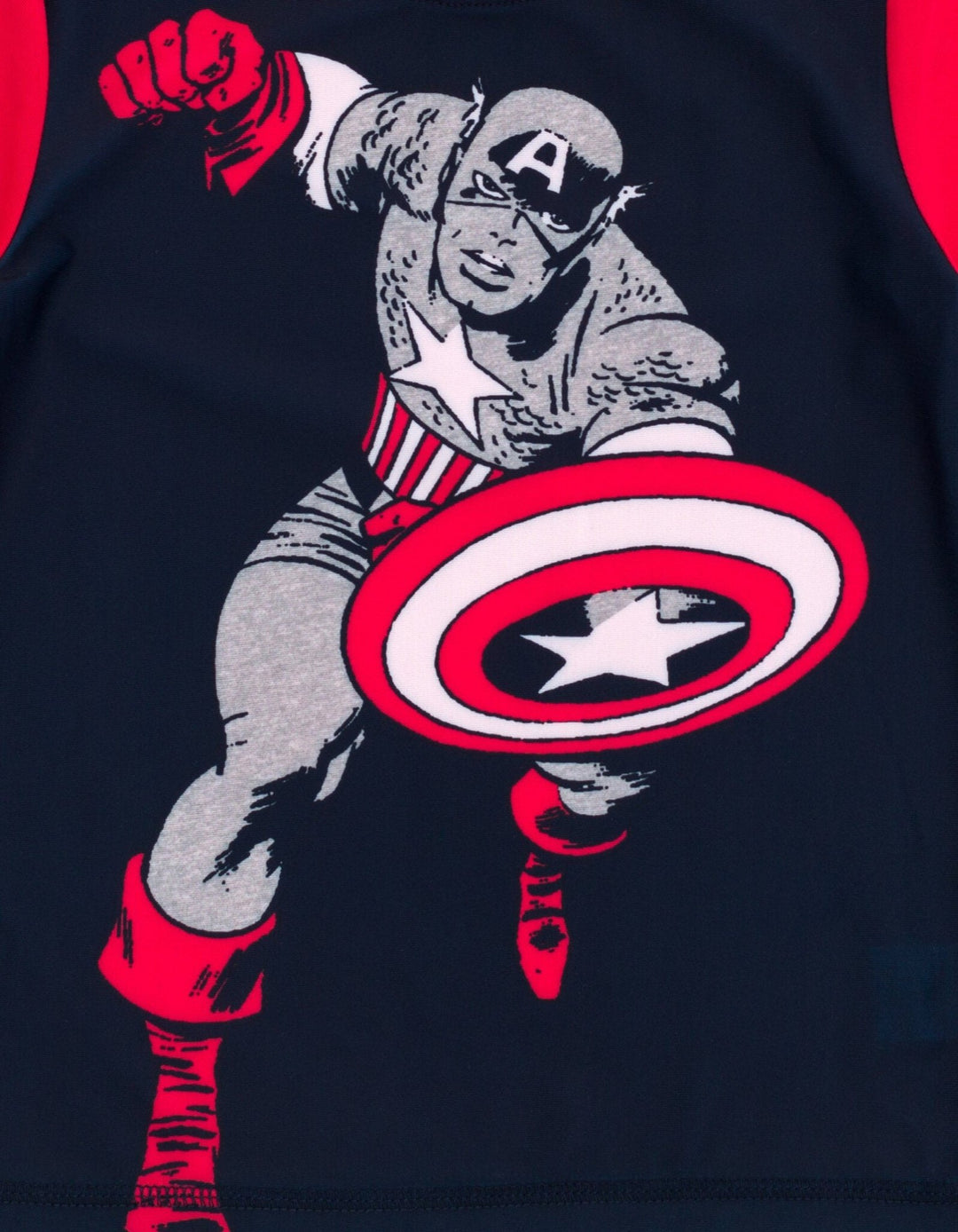 Marvel Avengers Captain America UPF 50+ Rash Guard Swim Trunks Outfit Set - imagikids