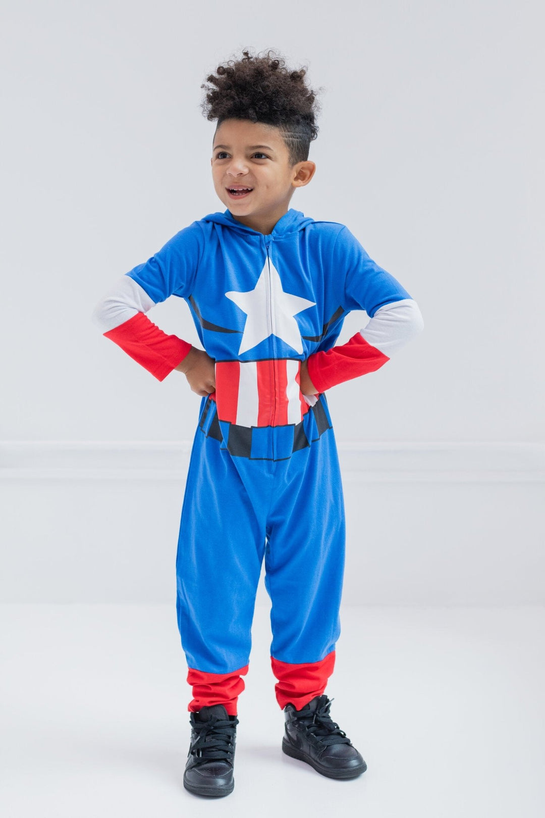 Marvel Avengers Captain America Zip Up Cosplay Coverall - imagikids