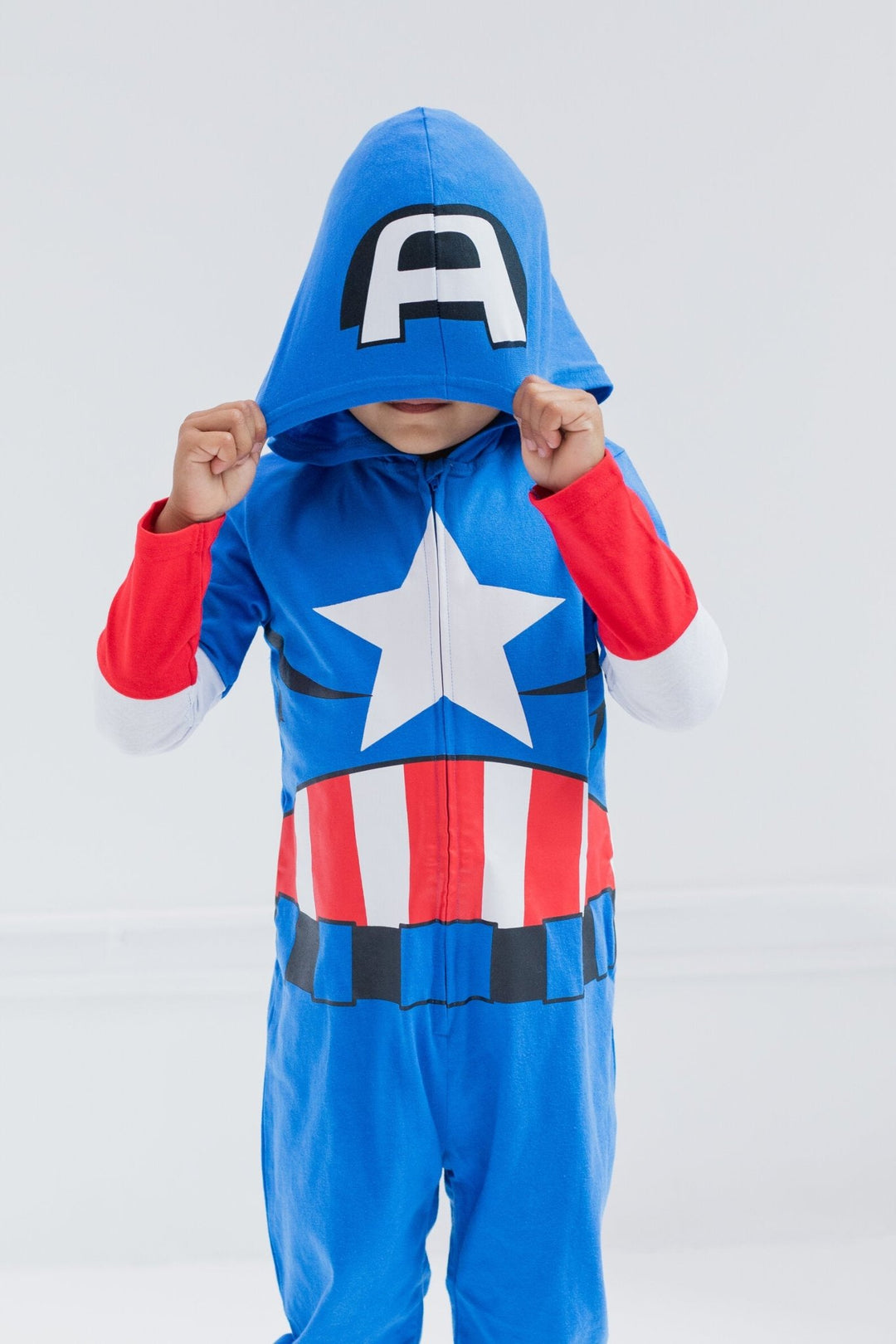 Marvel Avengers Captain America Zip Up Cosplay Coverall - imagikids