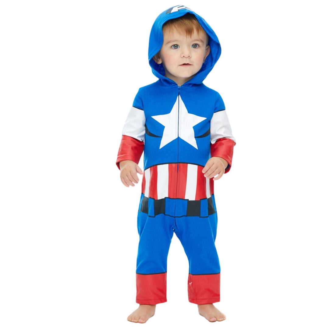 Marvel Avengers Captain America Zip Up Cosplay Coverall - imagikids