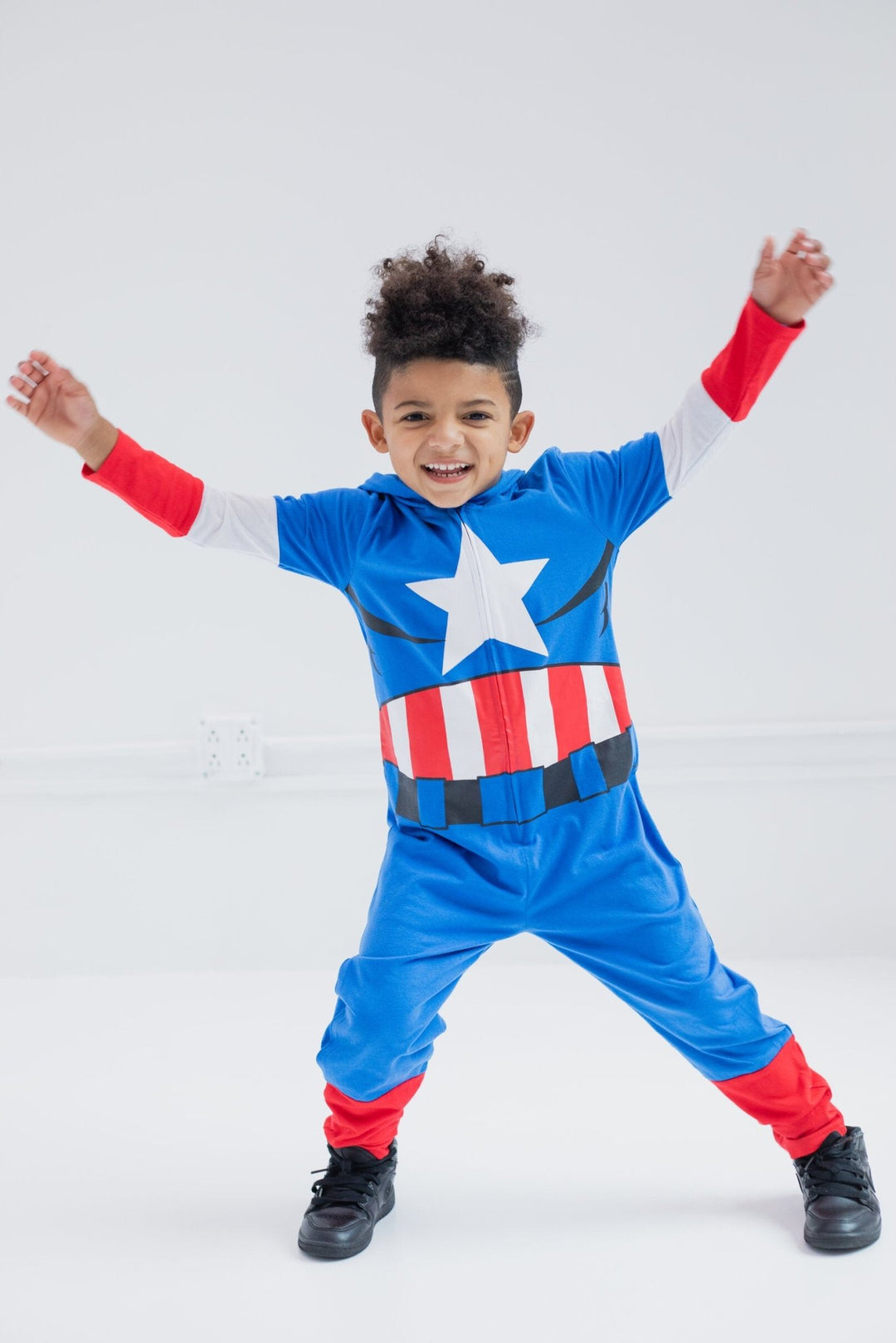 Marvel Avengers Captain America Zip Up Cosplay Coverall - imagikids