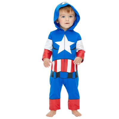 Marvel Avengers Captain America Zip Up Cosplay Coverall