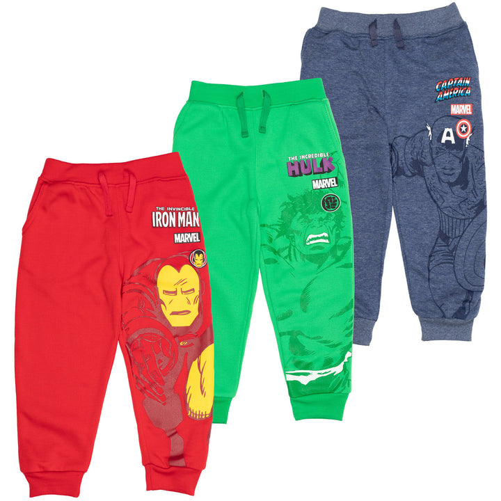 Marvel Avengers Spider-Man Venom Iron Man Thor Fleece 3 Pack Jogger Pants