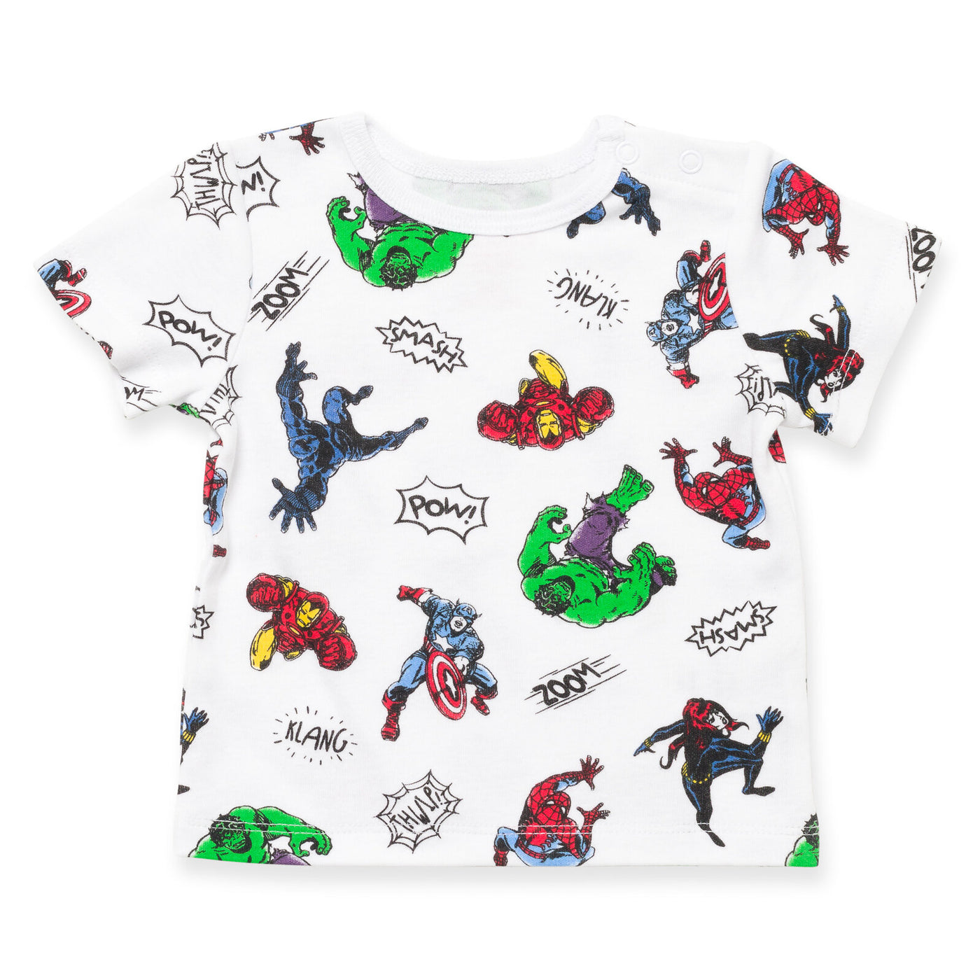 Conjunto de 3 piezas de camiseta y gorro de mono corto de felpa francesa de los Vengadores de Marvel