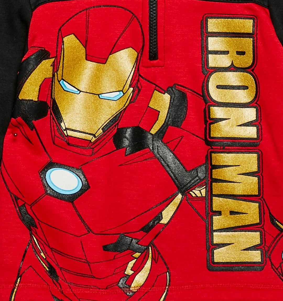 Marvel Avengers Iron Man Fleece Half Zip Hoodie - imagikids