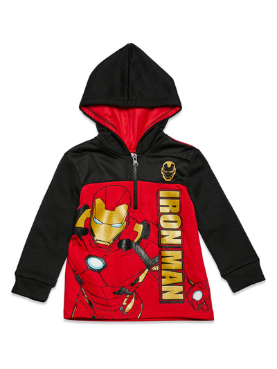 Marvel Avengers Iron Man Fleece Half Zip Hoodie