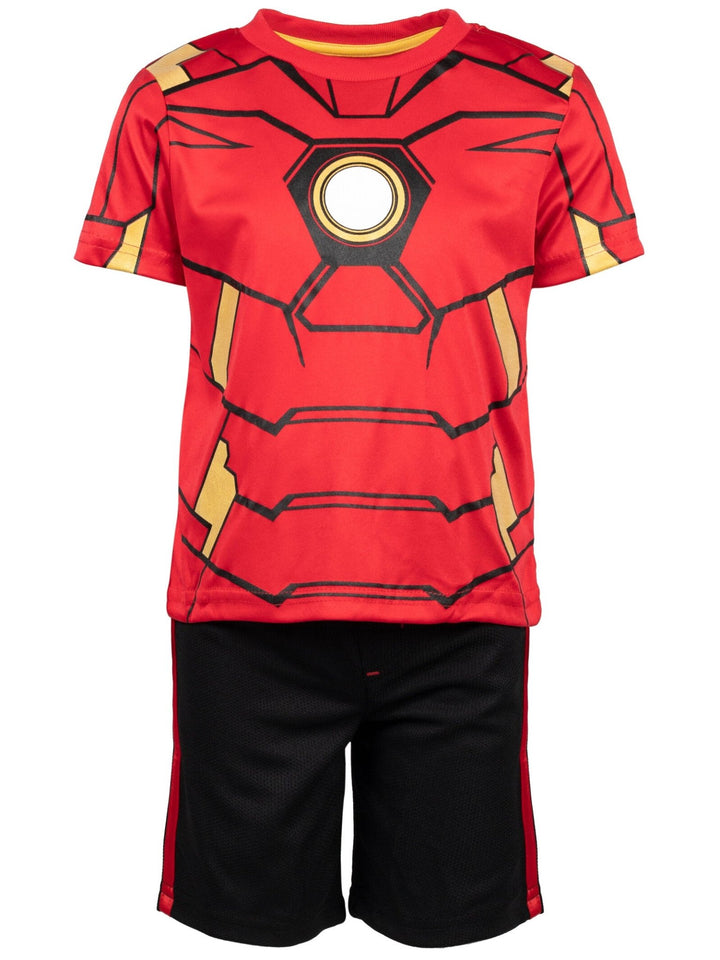 Marvel Avengers Iron Man Mesh Athletic T - Shirt Shorts Outfit Set - imagikids