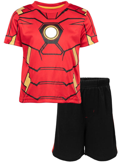 Marvel Avengers Iron Man Mesh Athletic T - Shirt Shorts Outfit Set - imagikids
