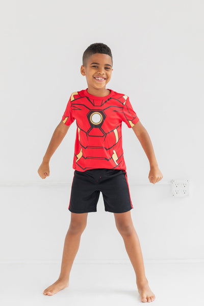 Marvel Avengers Iron Man Mesh Athletic T - Shirt Shorts Outfit Set - imagikids