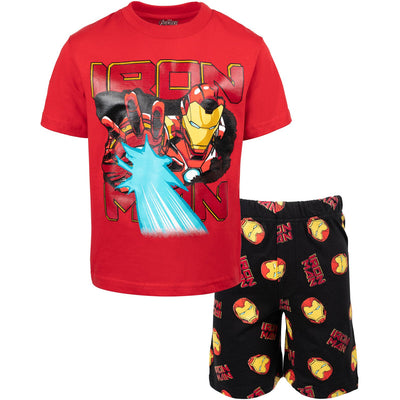 Marvel Avengers Iron Man T - Shirt and French Terry Shorts Outfit Set - imagikids
