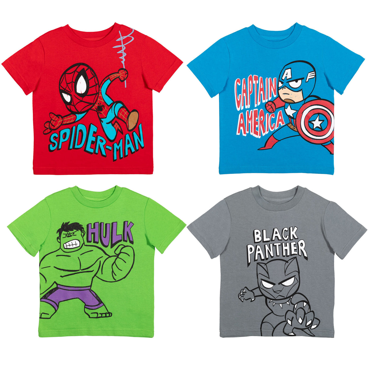 Marvel Avengers Spider-Man 4 Pack T-Shirts