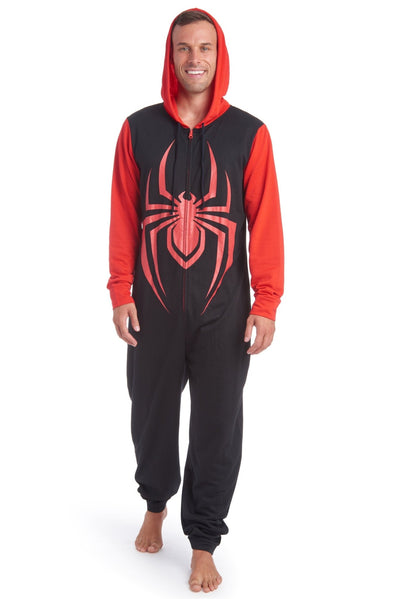 Marvel Avengers Spider - Man Avengers Fleece Zip Up Pajama Coverall - imagikids