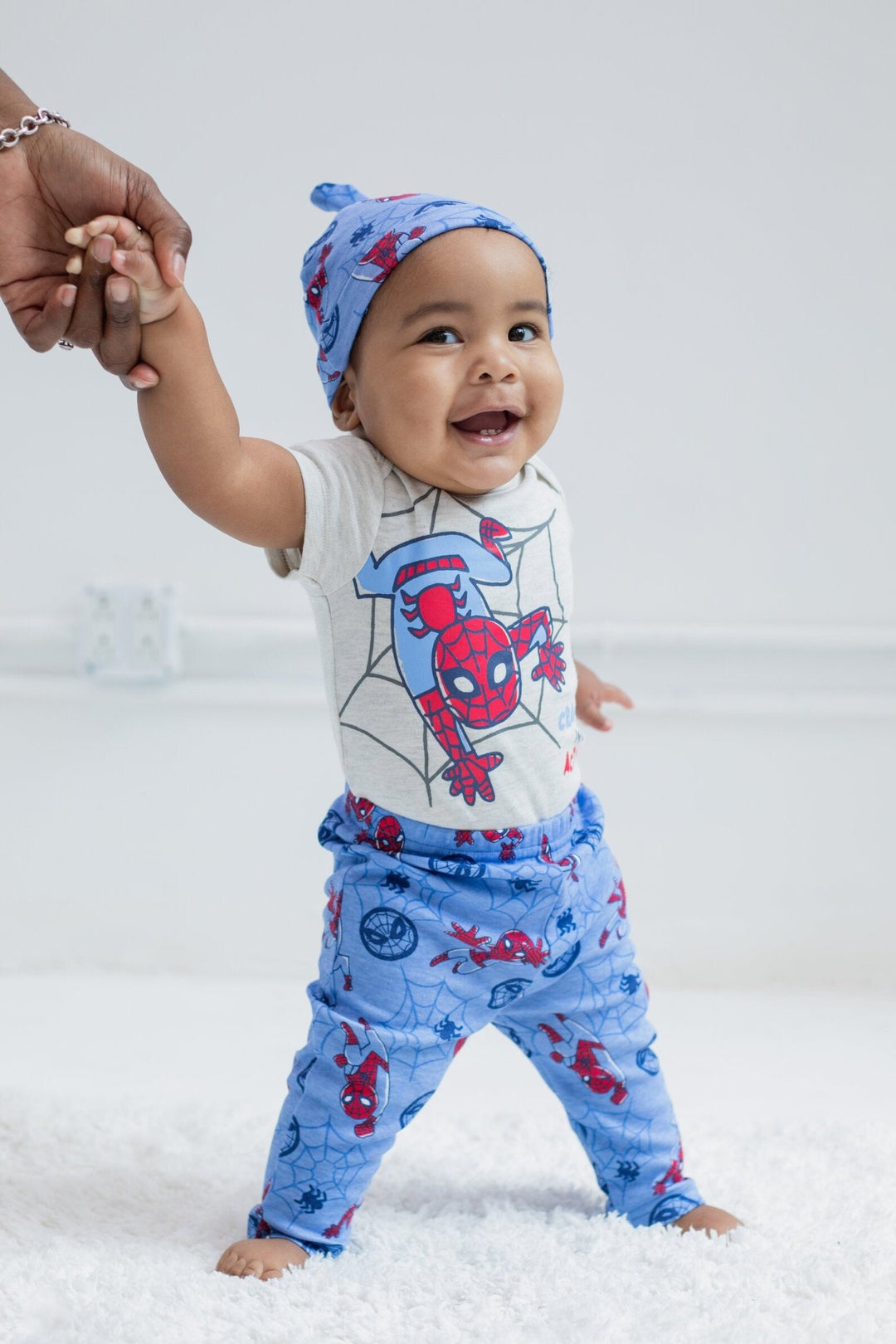 Marvel Avengers Spider - Man Bodysuit Pants and Hat 3 Piece Outfit Set - imagikids