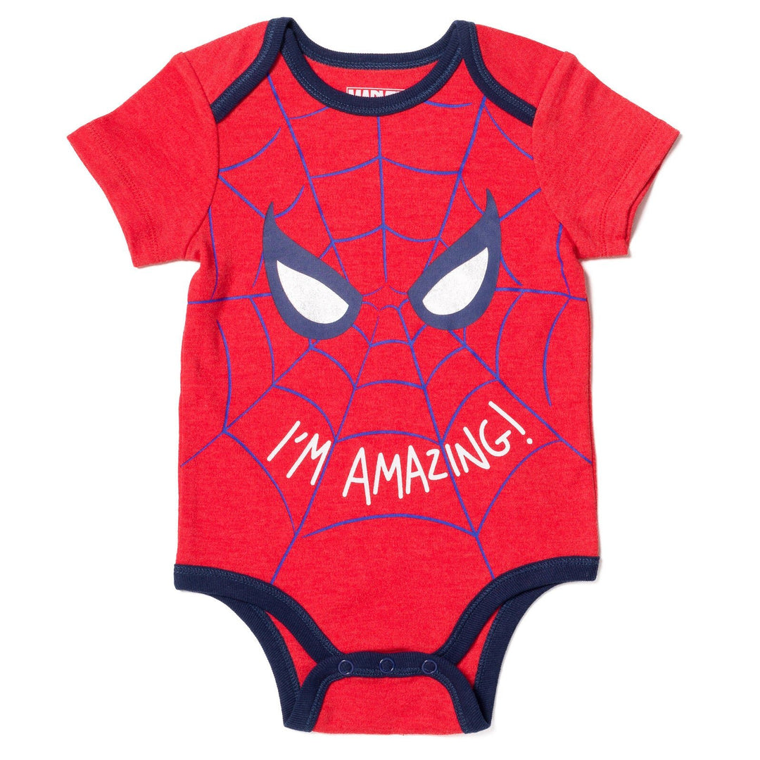 Marvel Avengers Spider - Man Bodysuit Pants and Hat 3 Piece Outfit Set - imagikids