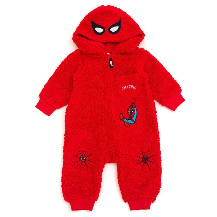 Marvel Avengers Spider-Man Cozy Sherpa Zip Up Cosplay Coverall