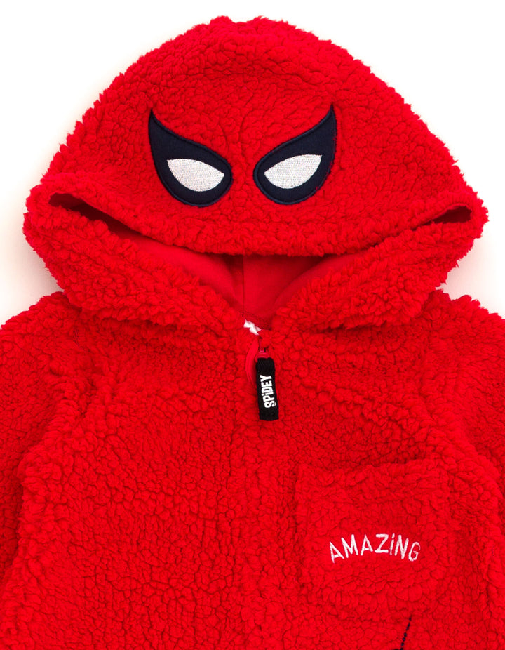 Marvel Avengers Spider-Man Cozy Sherpa Zip Up Cosplay Coverall