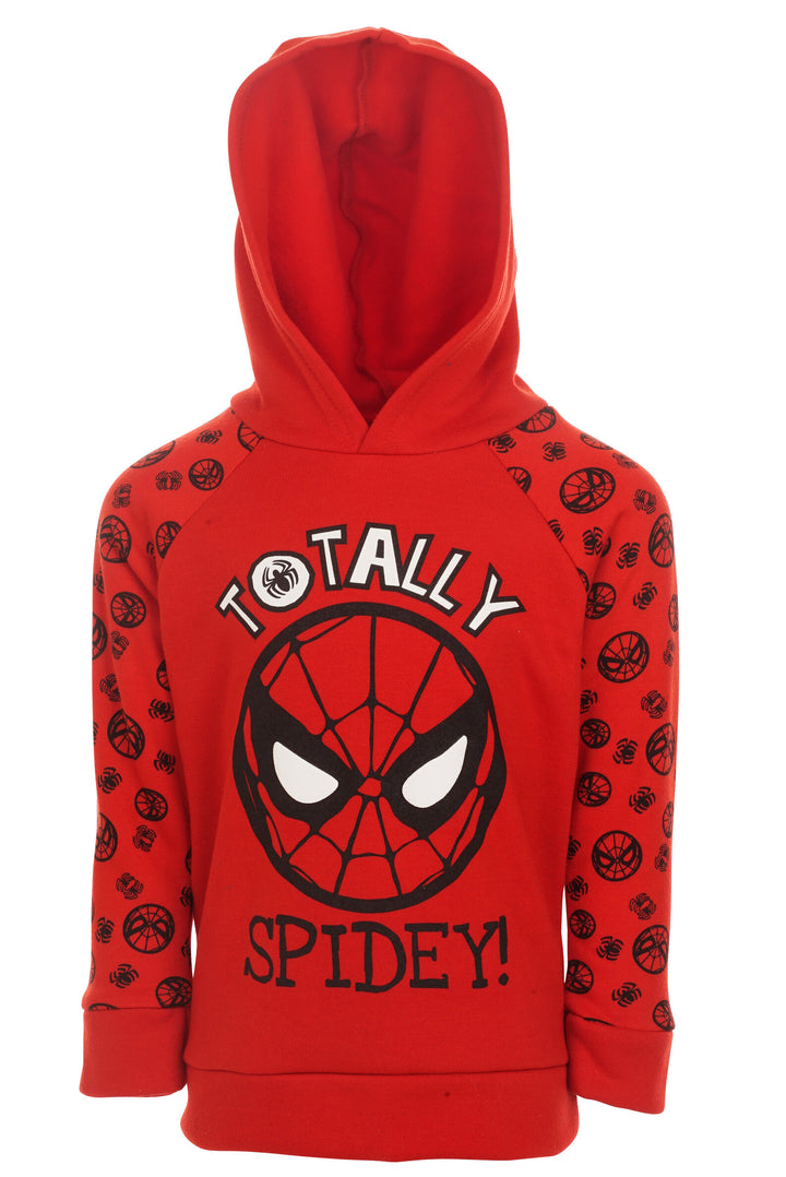 Marvel Avengers Spider-Man - Conjunto de sudadera con capucha de forro polar y pantalones de chándal