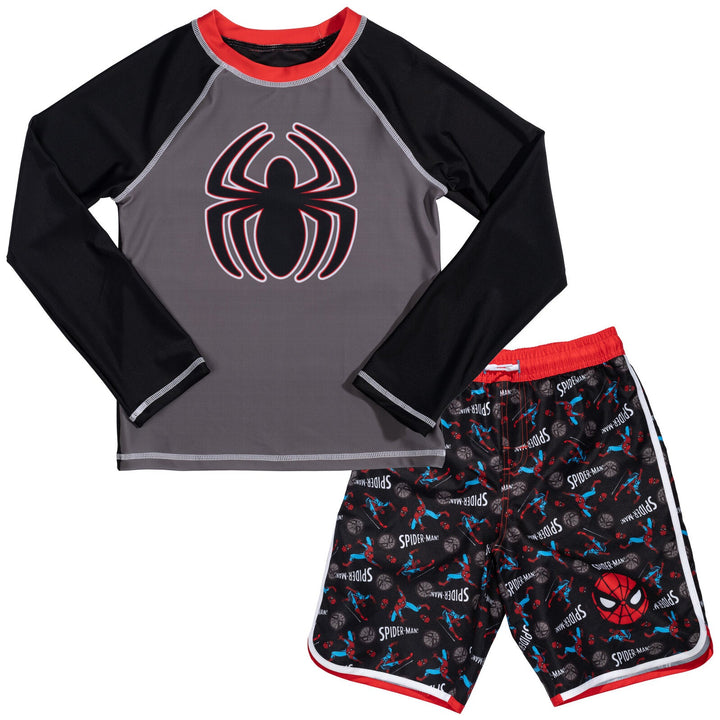 Marvel Avengers Spider - Man Rash Guard and Swim Trunks - imagikids