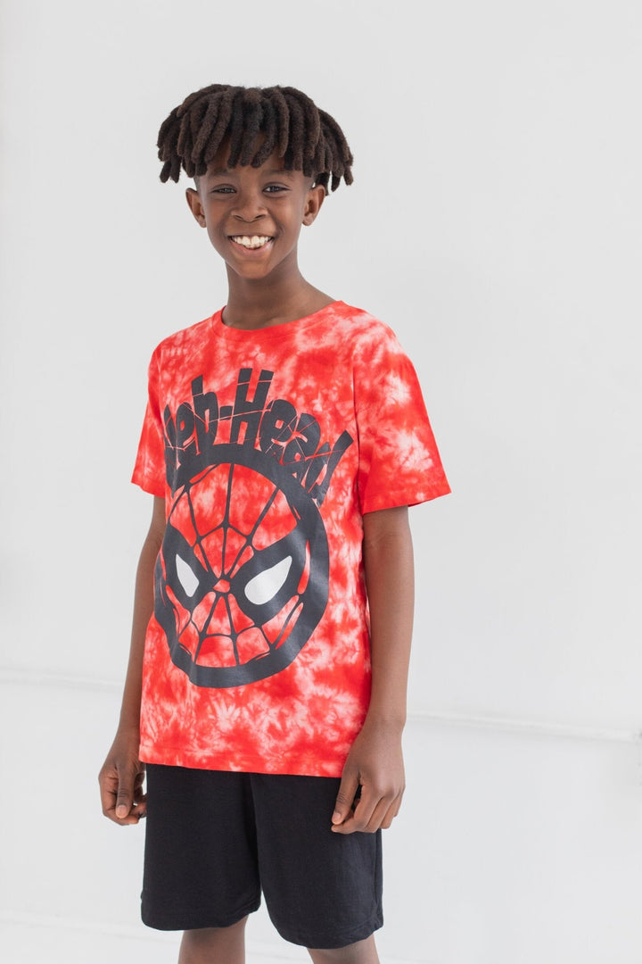 Marvel Avengers Spider - Man T - Shirt and French Terry Shorts Outfit Set - imagikids