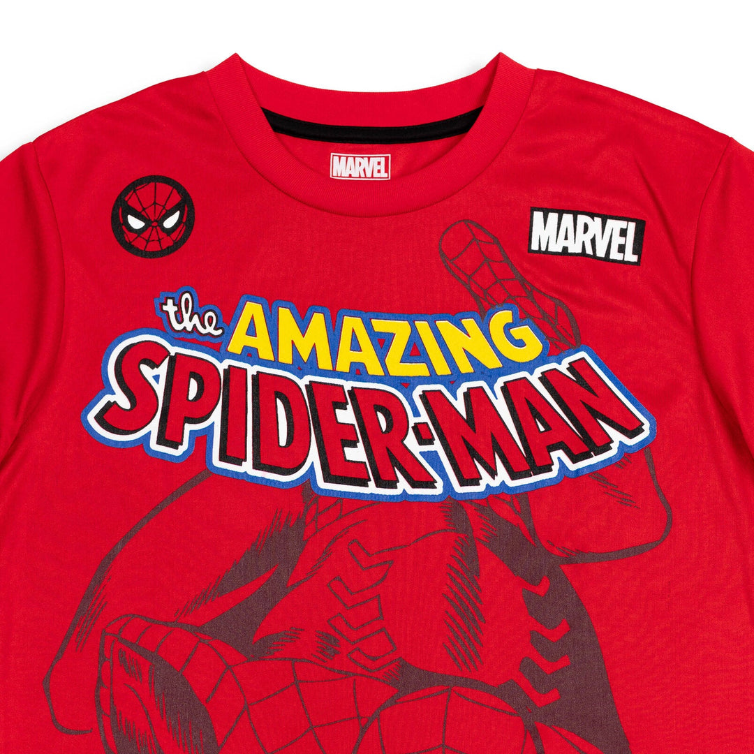 Marvel Avengers Spider - Man T - Shirt and Mesh Shorts Outfit Set - imagikids