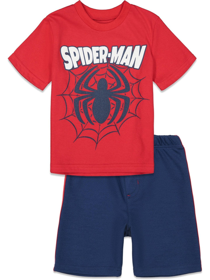 Marvel Avengers Spider - Man T - Shirt and Mesh Shorts Outfit Set - imagikids