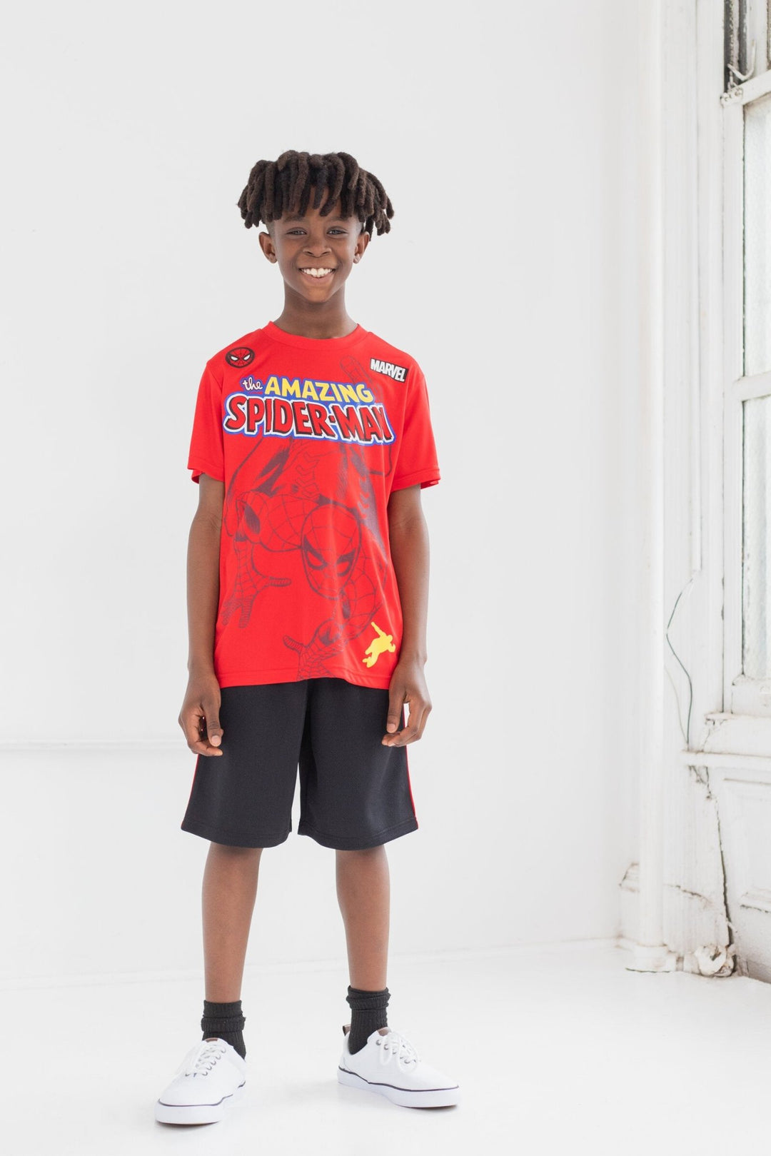 Marvel Avengers Spider - Man T - Shirt and Mesh Shorts Outfit Set - imagikids