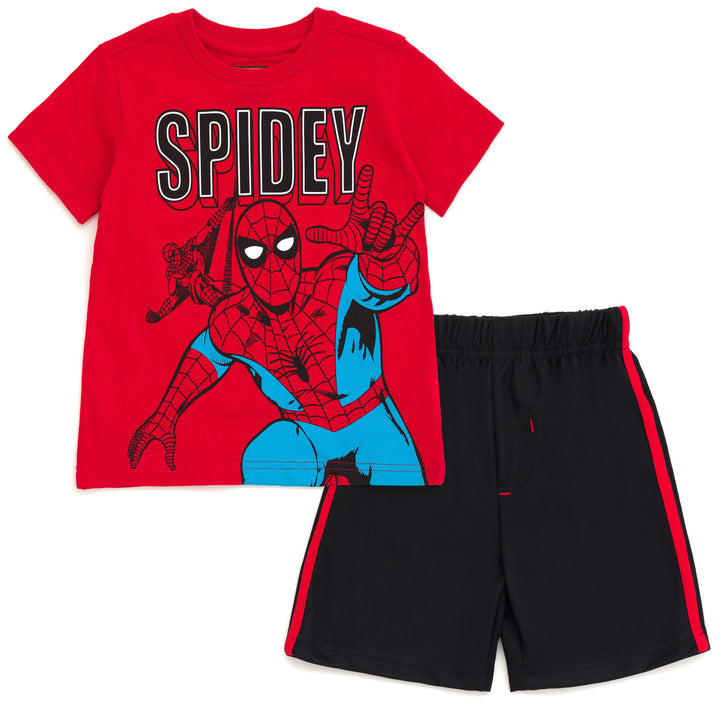 Marvel Avengers Spider-Man T-Shirt and Mesh Shorts Outfit Set