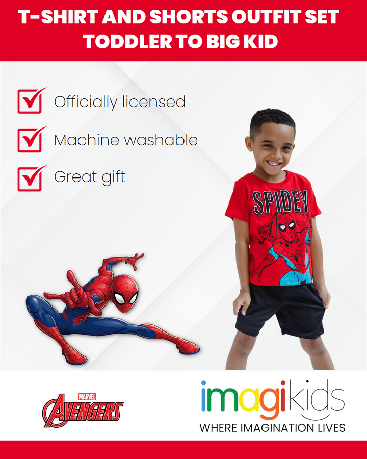 Marvel Avengers Spider-Man T-Shirt and Mesh Shorts Outfit Set