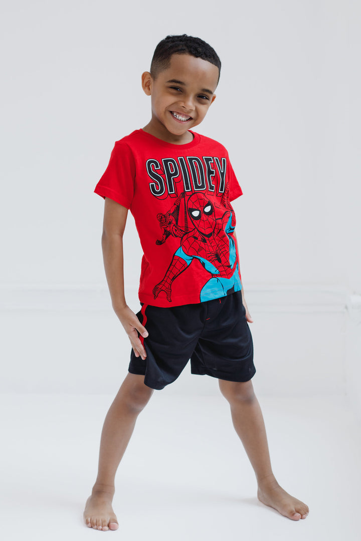 Marvel Avengers Spider-Man T-Shirt and Mesh Shorts Outfit Set