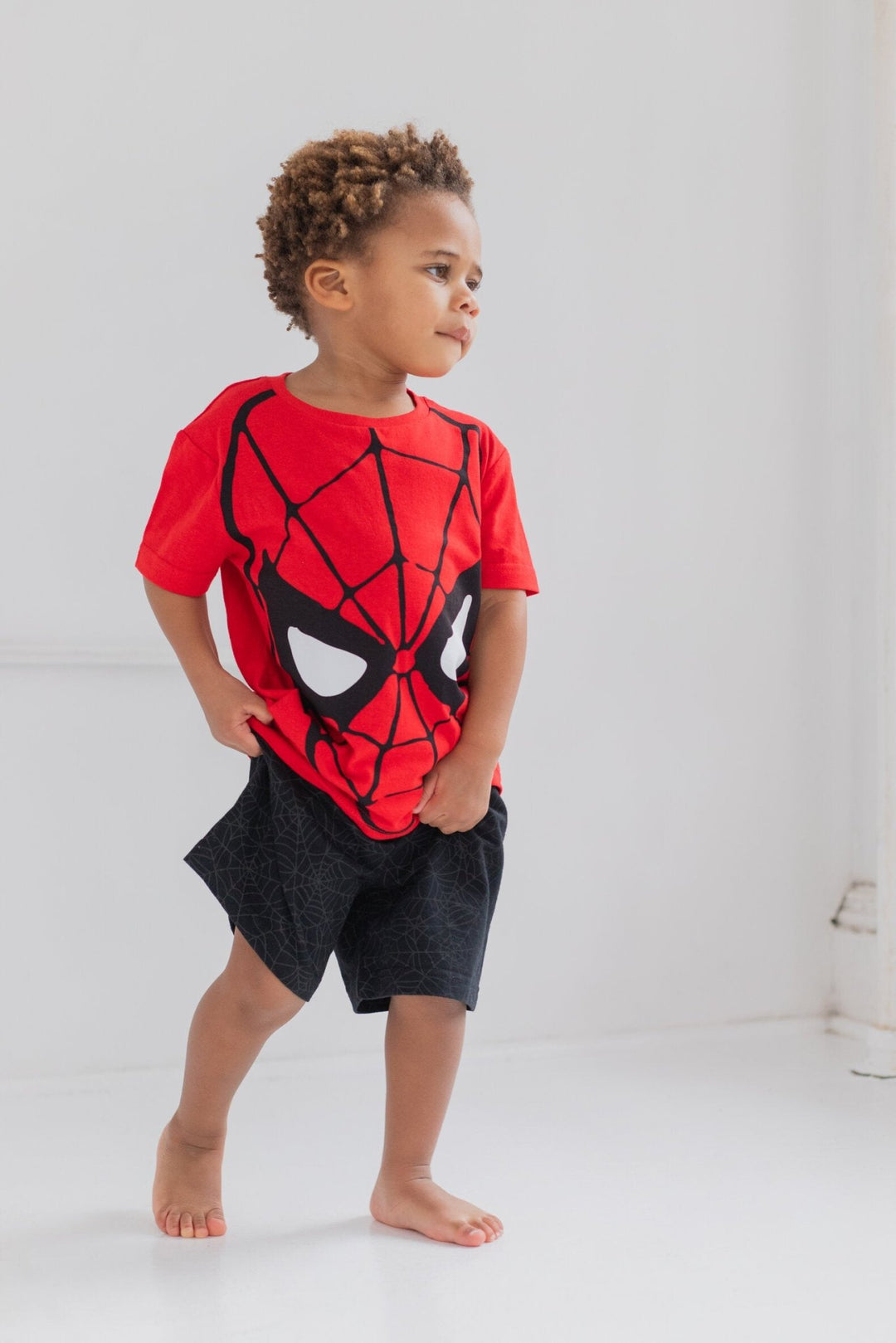 Marvel Avengers Spider - Man T - Shirt French Terry Tank Top and Shorts 3 Piece Outfit Set - imagikids