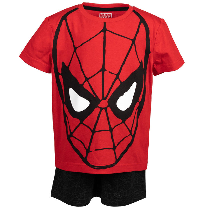 Marvel Avengers Spider - Man T - Shirt French Terry Tank Top and Shorts 3 Piece Outfit Set - imagikids