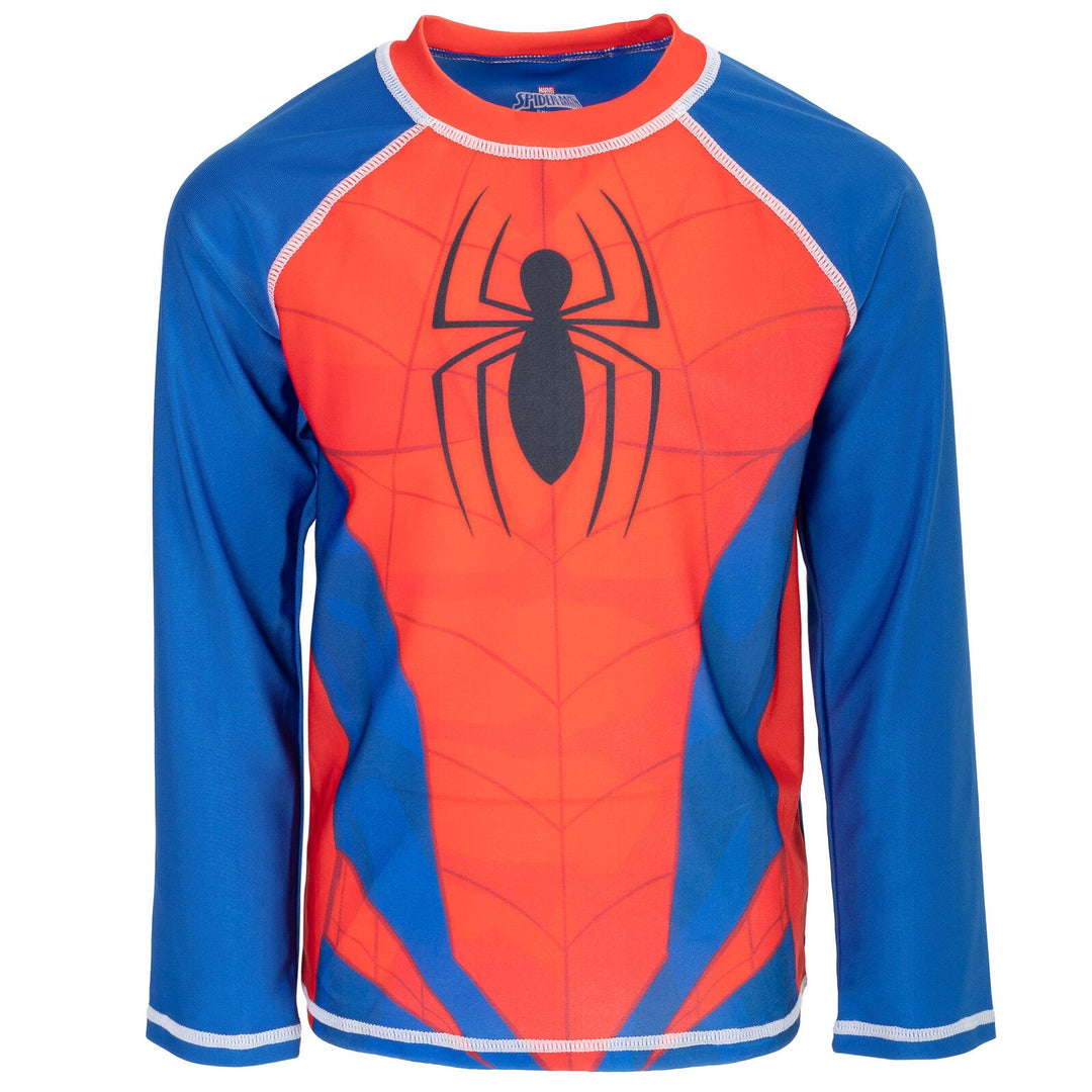 Marvel Avengers Spider-Man UPF 50+ Rash Guard Swim Shirt