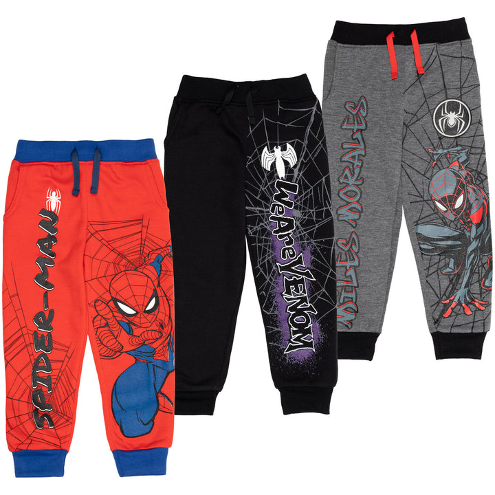 Marvel Avengers Spider-Man Venom Iron Man Thor Fleece 3 Pack Jogger Pants