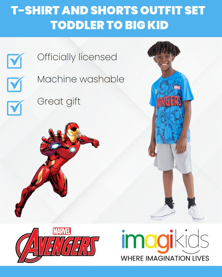 Marvel Avengers T - Shirt and Mesh Shorts Outfit Set - imagikids