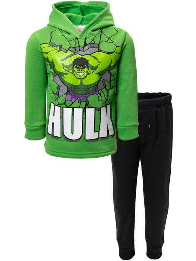 Marvel Avengers The Hulk Fleece Pullover Hoodie and Pants Outfit Set - imagikids