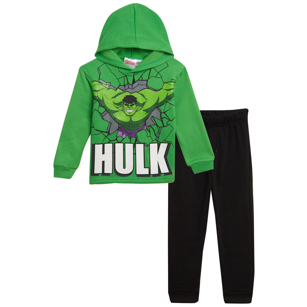 Marvel Avengers The Hulk Fleece Pullover Hoodie and Pants Outfit Set - imagikids