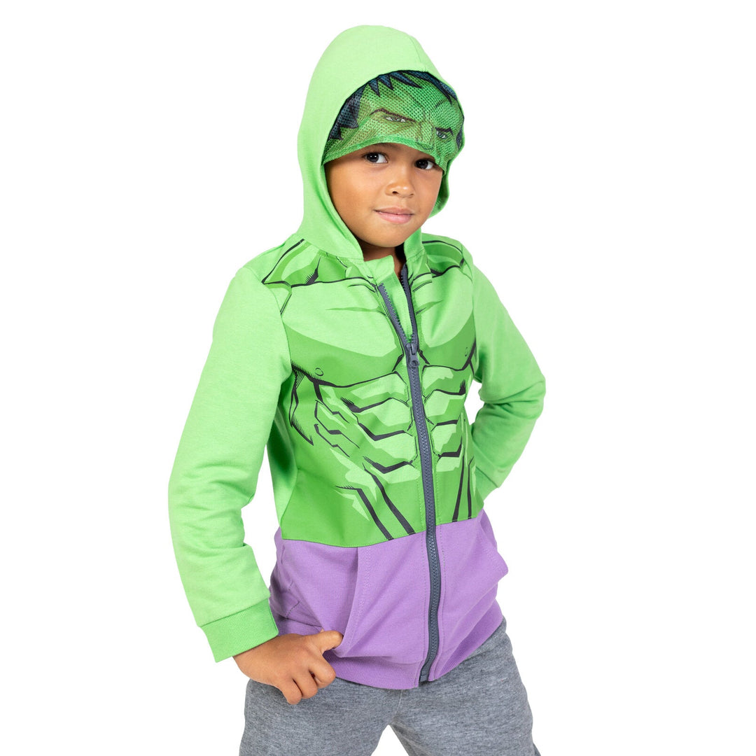 Marvel Avengers The Hulk Fleece Zip Up Cosplay Hoodie - imagikids