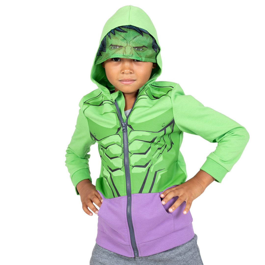 Marvel Avengers The Hulk Fleece Zip Up Cosplay Hoodie - imagikids