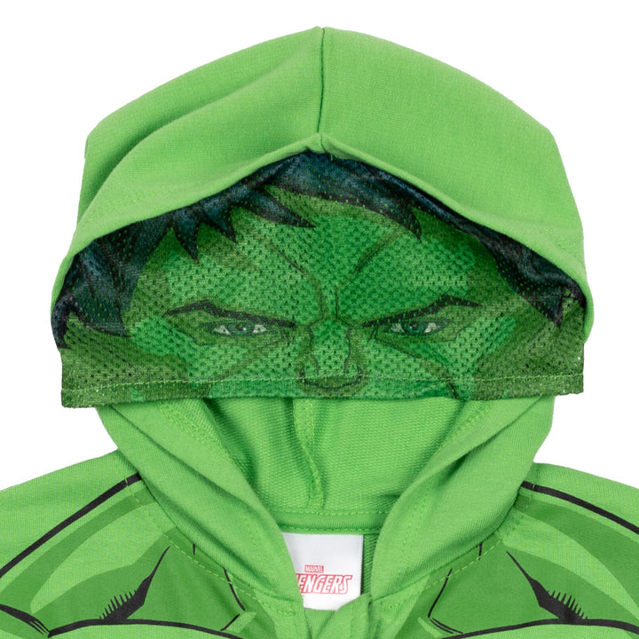 Marvel Avengers The Hulk Fleece Zip Up Cosplay Hoodie - imagikids