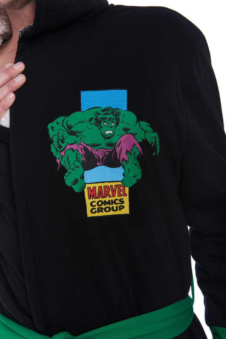 Marvel Avengers The Hulk French Terry Long Sleeve Pajama Sleep Robe - imagikids