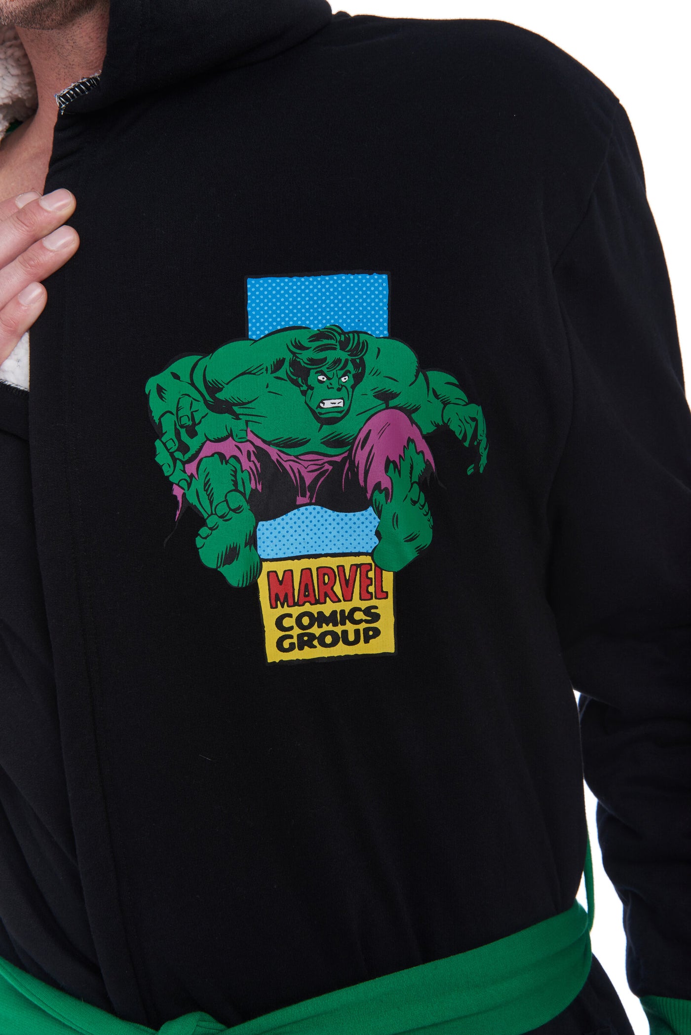 Marvel Avengers The Hulk French Terry Long Sleeve Pajama Sleep Robe