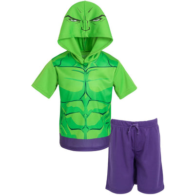 Marvel Avengers The Hulk Mesh Athletic T - Shirt Shorts Outfit Set - imagikids