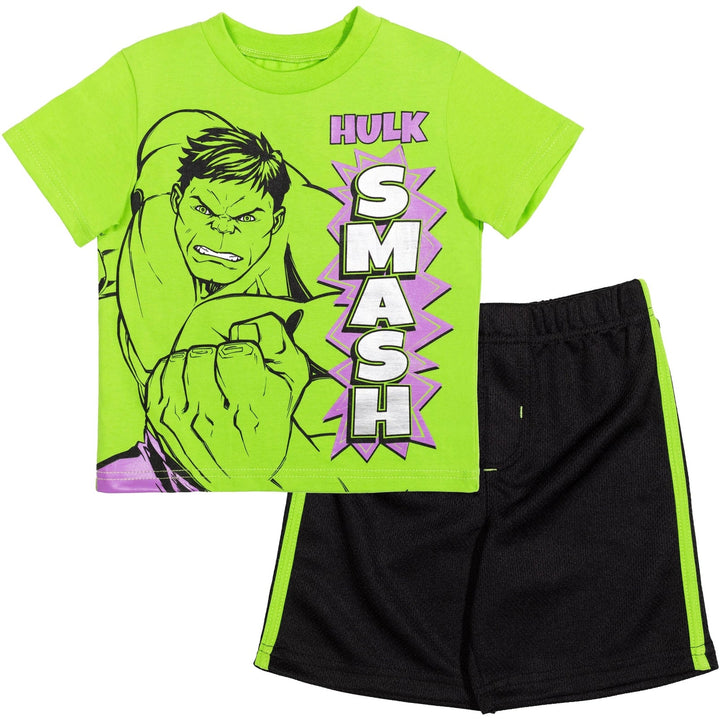 Marvel Avengers The Hulk T - Shirt and Mesh Shorts Outfit Set - imagikids