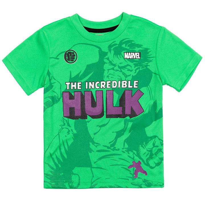 Marvel Avengers The Hulk T - Shirt and Mesh Shorts Outfit Set - imagikids