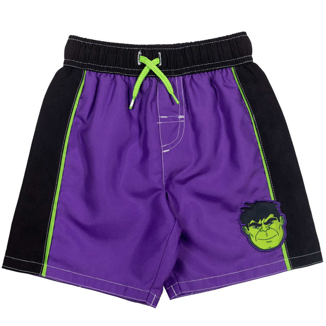 Marvel Avengers The Hulk UPF 50+ Pullover Rash Guard Swim Trunks Outfit Set - imagikids