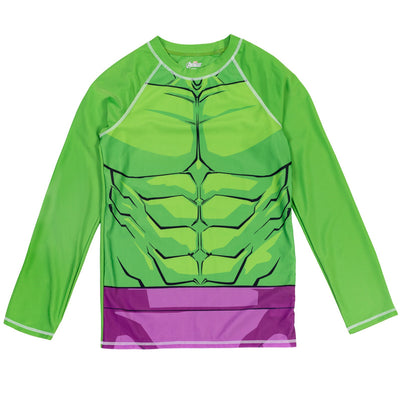 Marvel Avengers The Hulk UPF 50+ Rash Guard Swim Shirt - imagikids